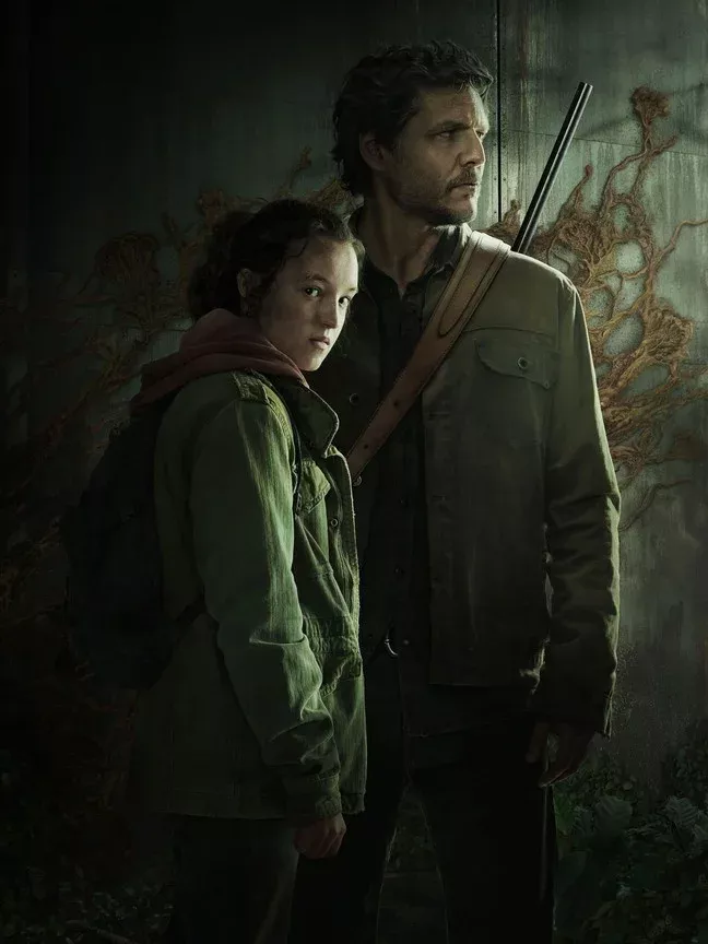 Официальный постер сериала 'Одни из нас' (The Last of Us) с Джоэлом и Элли.